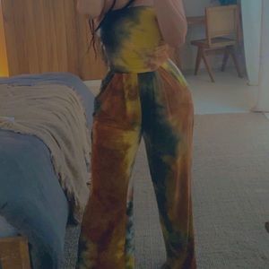 Tie Dye Strapless Jumpsuit